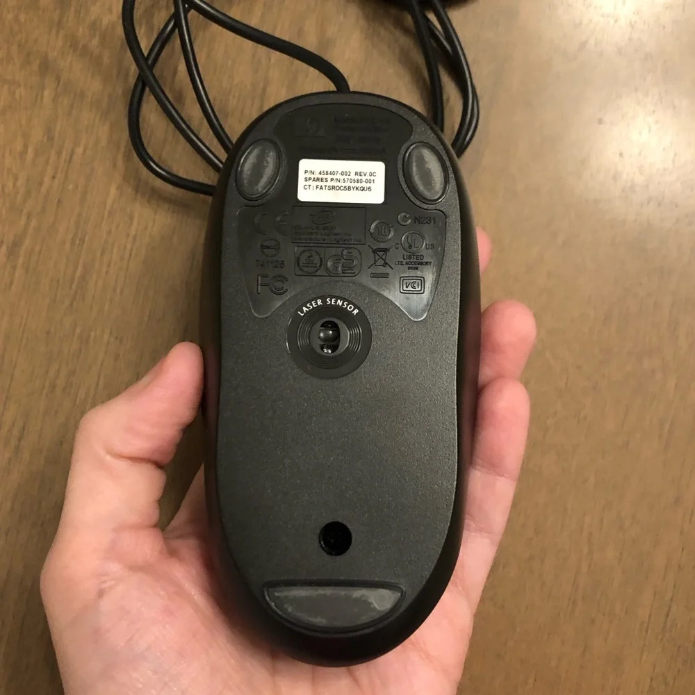 HP Computer Laptop Electronics Accessories Work Home Corded Mouse